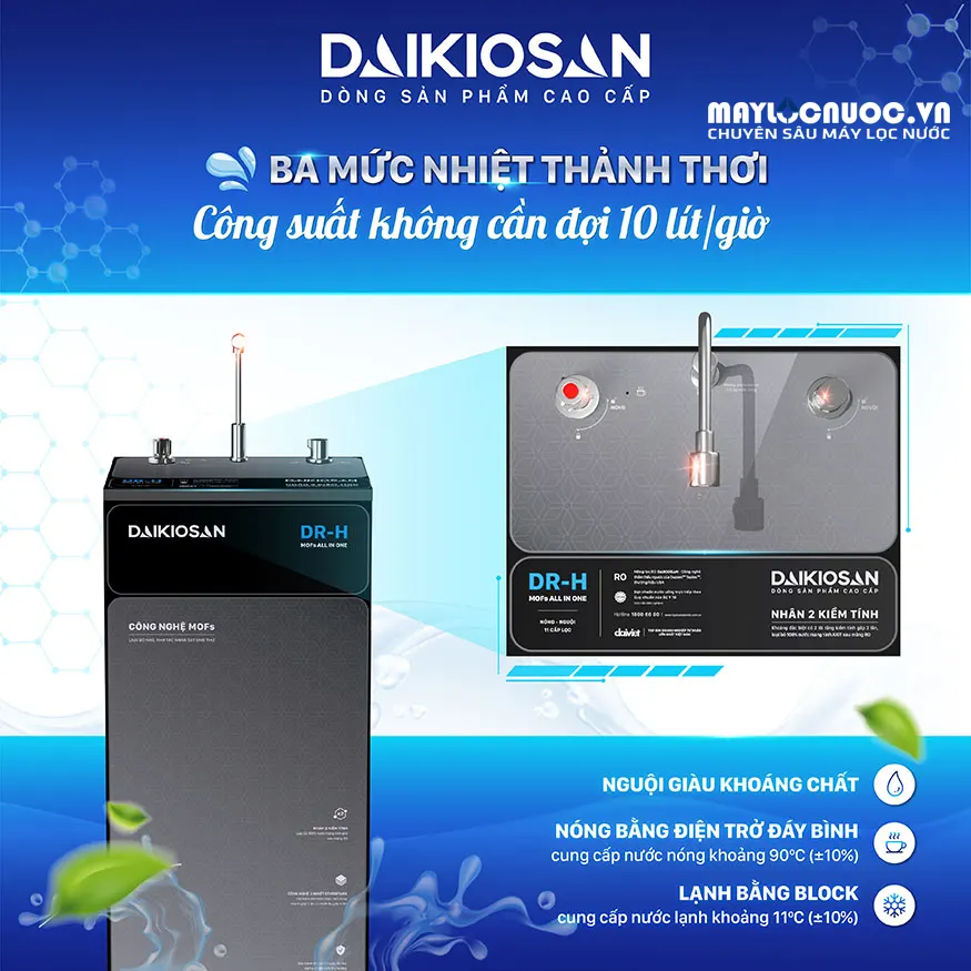 Máy lọc nước RO Dr.H nóng nguội 3D Daikiosan DN202